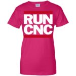 run cnc womens t shirt - lady t shirt - pink heliconia