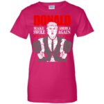 donald pump womens t shirt - lady t shirt - pink heliconia