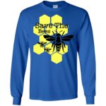save the bees long sleeve - royal blue