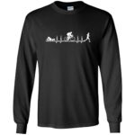 triathlon heartbeat t shirt long sleeve - black