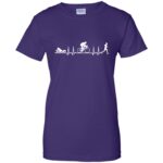 triathlon heartbeat t shirt womens t shirt - lady t shirt - purple
