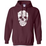 skull cats shirt hoodie - maroon