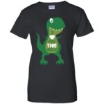 t rex i love you this much womens t shirt - lady t shirt - black