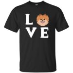 pomeranian face t shirt - black