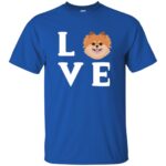 pomeranian face t shirt - royal blue