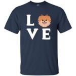 pomeranian face t shirt - navy blue