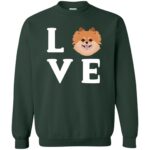 pomeranian face sweatshirt - forest green