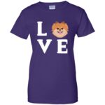 pomeranian face womens t shirt - lady t shirt - purple