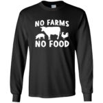 no farms no food long sleeve - black
