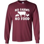 no farms no food long sleeve - maroon
