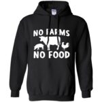 no farms no food hoodie - black