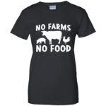 no farms no food womens t shirt - lady t shirt - black