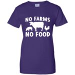 no farms no food womens t shirt - lady t shirt - purple