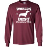 dachshund mom long sleeve - maroon