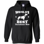 dachshund mom hoodie - black