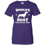 dachshund mom womens t shirt - lady t shirt - purple