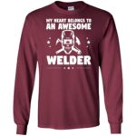 welder wifes long sleeve - maroon