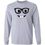 nerd emoji long sleeve - sport grey