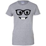 nerd emoji womens t shirt - lady t shirt - sport grey