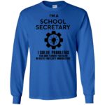 school secretary long sleeve - royal blue