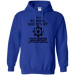 school secretary hoodie - royal blue