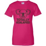 koalafied womens t shirt - lady t shirt - pink heliconia