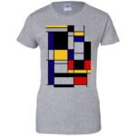 mondrian womens t shirt - lady t shirt - sport grey
