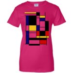 mondrian womens t shirt - lady t shirt - pink heliconia