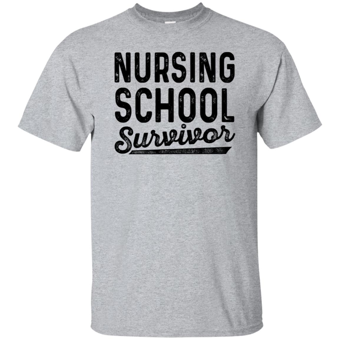 Nursing School Survivor t-shirt - sport grey
