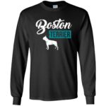 boston terrier long sleeve - black