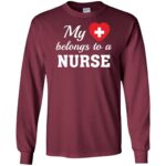 nurse boyfriend long sleeve - maroon