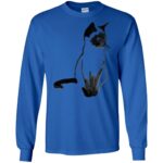 siamese cat long sleeve - royal blue