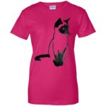 siamese cat womens t shirt - lady t shirt - pink heliconia