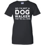 dog walker womens t shirt - lady t shirt - black
