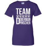 doberman pinscher womens t shirt - lady t shirt - purple