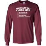 tech support long sleeve - maroon