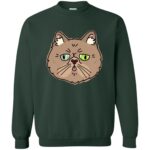 persian cat sweatshirt - forest green