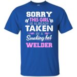 welder wife t shirt - royal blue