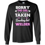 welder wife long sleeve - black