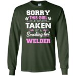 welder wife long sleeve - forest green