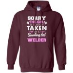 welder wife hoodie - maroon