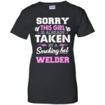 welder wife womens t shirt - lady t shirt - black