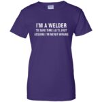 I'm A Welder womens t shirt - lady t shirt - purple