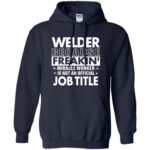 WELDER Funny Job title hoodie - navy blue