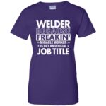 WELDER Funny Job title womens t shirt - lady t shirt - purple