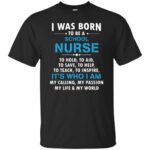 school nurse t shirts - black