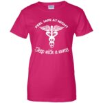 Sleep With A Nurse womens t shirt - lady t shirt - pink heliconia