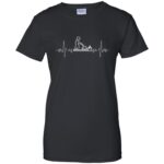 I Love Gardening Heartbeat womens t shirt - lady t shirt - black
