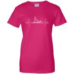 I Love Gardening Heartbeat womens t shirt - lady t shirt - pink heliconia