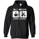 Coffee & Scissors - Funny Hair Stylist hoodie - black